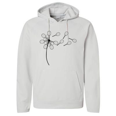 Dandelion Tennis Racket Performance Fleece Hoodie