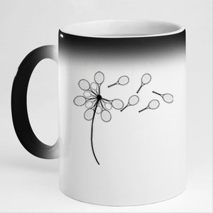 Dandelion Tennis Racket 11oz Black Color Changing Mug