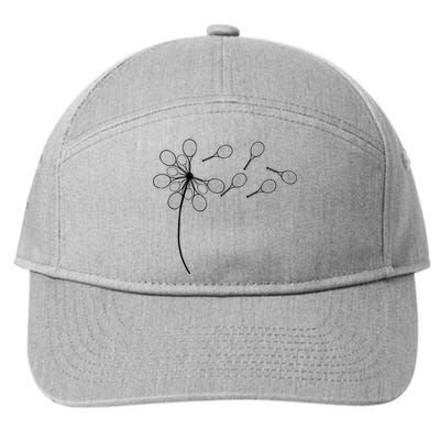 Dandelion Tennis Racket 7-Panel Snapback Hat