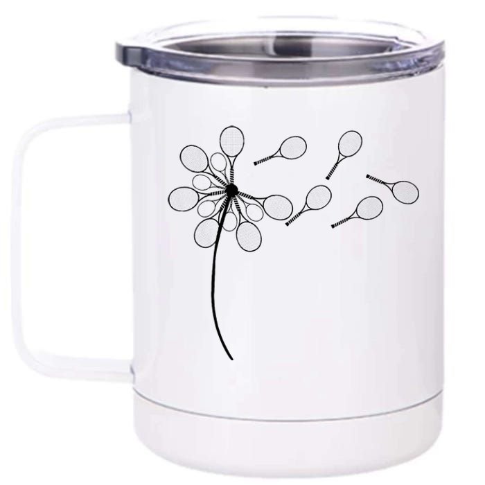 Dandelion Tennis Racket 12 oz Stainless Steel Tumbler Cup