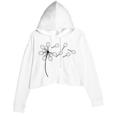 Dandelion Tennis Racket Crop Fleece Hoodie