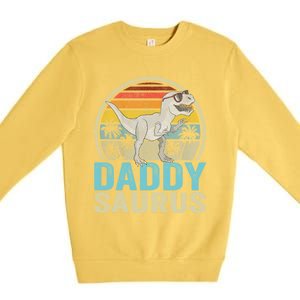 Daddysaurus T Rex Dinosaur Saurus Family Matching Gift Premium Crewneck Sweatshirt