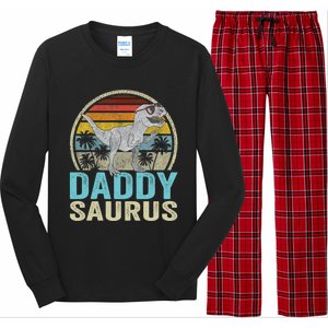 Daddysaurus T Rex Dinosaur Saurus Family Matching Gift Long Sleeve Pajama Set