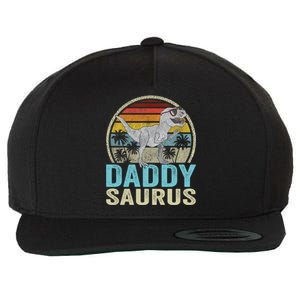 Daddysaurus T Rex Dinosaur Saurus Family Matching Gift Wool Snapback Cap