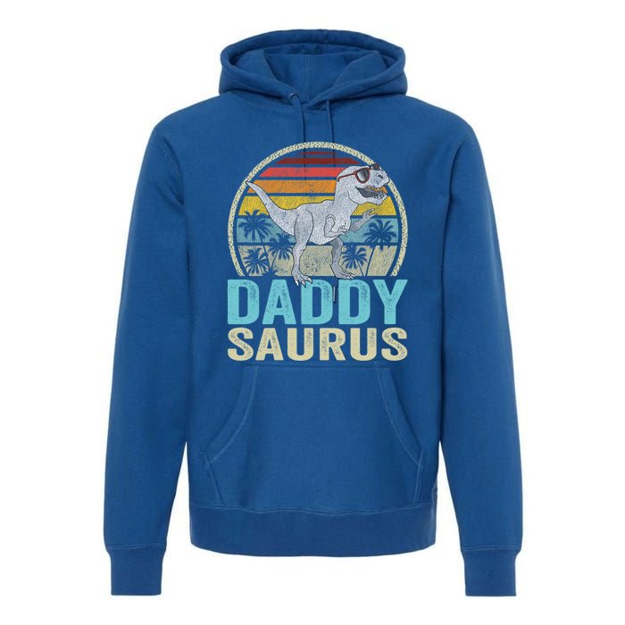 Daddysaurus T Rex Dinosaur Saurus Family Matching Gift Premium Hoodie