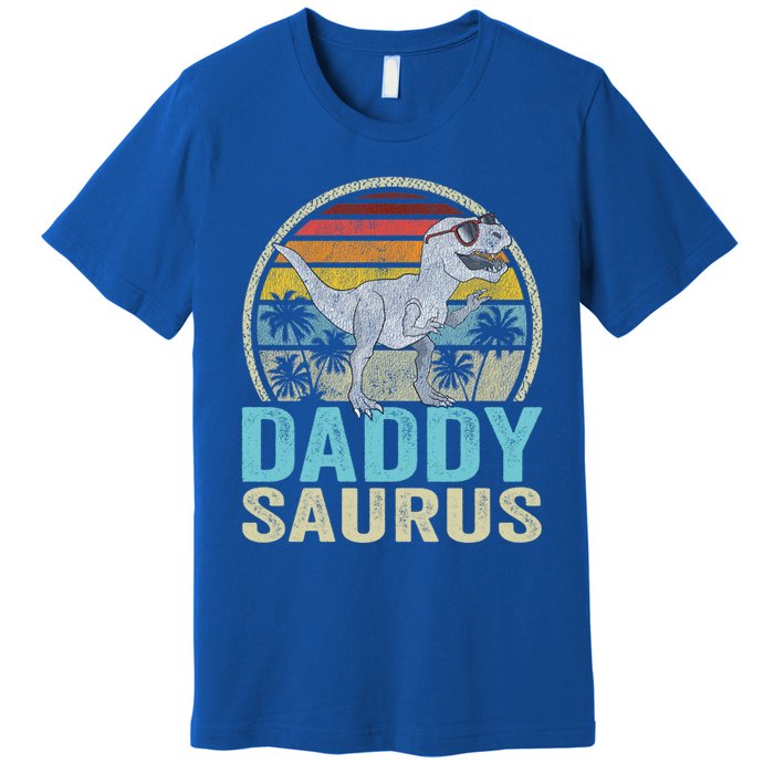 Daddysaurus T Rex Dinosaur Saurus Family Matching Gift Premium T-Shirt