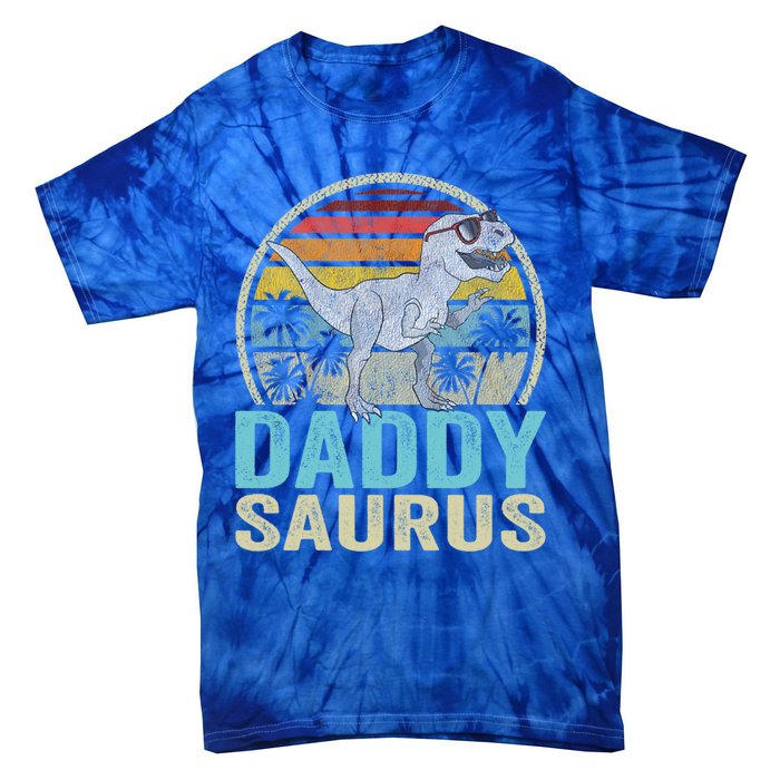 Daddysaurus T Rex Dinosaur Saurus Family Matching Gift Tie-Dye T-Shirt