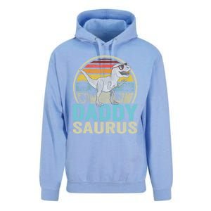 Daddysaurus T Rex Dinosaur Saurus Family Matching Gift Unisex Surf Hoodie