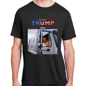 Donald Trump Rides In Garbage Truck Garbage Trump Adult ChromaSoft Performance T-Shirt