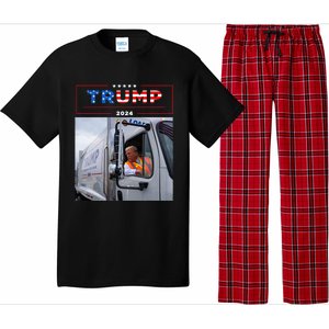 Donald Trump Rides In Garbage Truck Garbage Trump Pajama Set