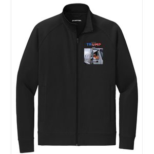 Donald Trump Rides In Garbage Truck Garbage Trump Stretch Full-Zip Cadet Jacket