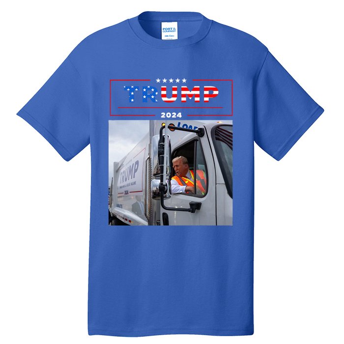 Donald Trump Rides In Garbage Truck Garbage Trump Tall T-Shirt