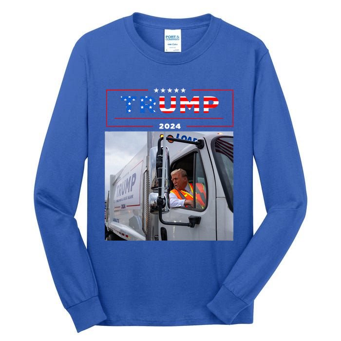 Donald Trump Rides In Garbage Truck Garbage Trump Tall Long Sleeve T-Shirt