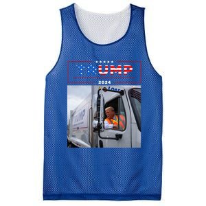 Donald Trump Rides In Garbage Truck Garbage Trump Mesh Reversible Basketball Jersey Tank