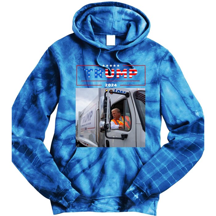 Donald Trump Rides In Garbage Truck Garbage Trump Tie Dye Hoodie