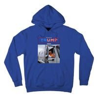 Donald Trump Rides In Garbage Truck Garbage Trump Tall Hoodie