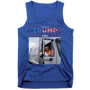 Donald Trump Rides In Garbage Truck Garbage Trump Tank Top