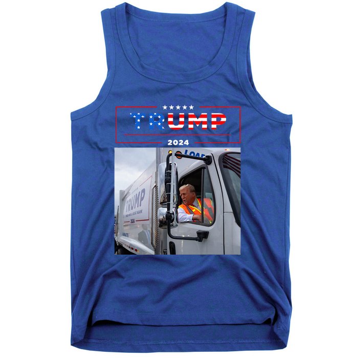 Donald Trump Rides In Garbage Truck Garbage Trump Tank Top