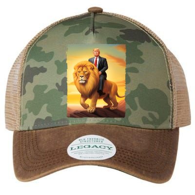 Donald Trump Riding A Lion Trump Art Fun Funny Trump Funny Gift Cute Gift Legacy Tie Dye Trucker Hat