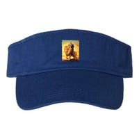 Donald Trump Riding A Lion Trump Art Fun Funny Trump Funny Gift Cute Gift Valucap Bio-Washed Visor