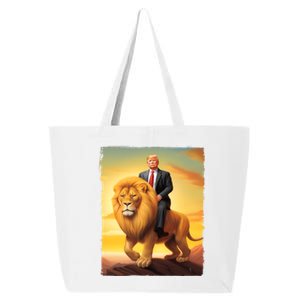 Donald Trump Riding A Lion Trump Art Fun Funny Trump Funny Gift Cute Gift 25L Jumbo Tote