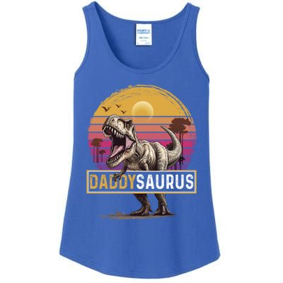 Daddysaurus T Rex Dinosaur Dad Saurus Family Matching Gift Ladies Essential Tank