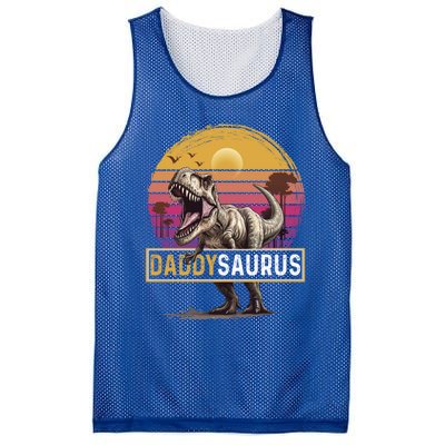 Daddysaurus T Rex Dinosaur Dad Saurus Family Matching Gift Mesh Reversible Basketball Jersey Tank