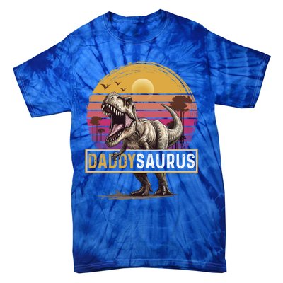 Daddysaurus T Rex Dinosaur Dad Saurus Family Matching Gift Tie-Dye T-Shirt