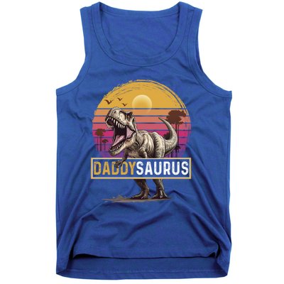 Daddysaurus T Rex Dinosaur Dad Saurus Family Matching Gift Tank Top