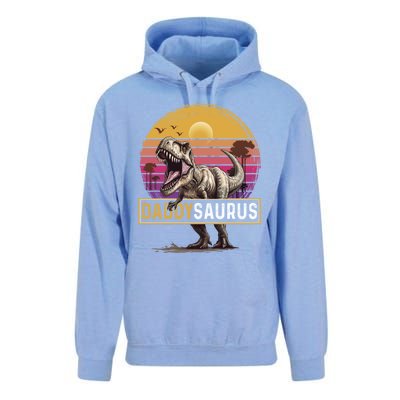 Daddysaurus T Rex Dinosaur Dad Saurus Family Matching Gift Unisex Surf Hoodie