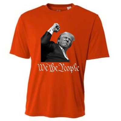 Donald Trump Raising Fist We The People Cooling Performance Crew T-Shirt