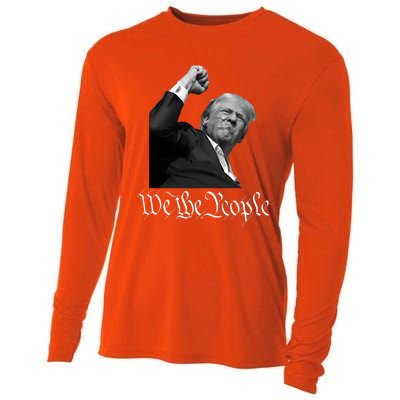 Donald Trump Raising Fist We The People Cooling Performance Long Sleeve Crew