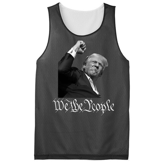 Donald Trump Raising Fist We The People Mesh Reversible Basketball Jersey Tank