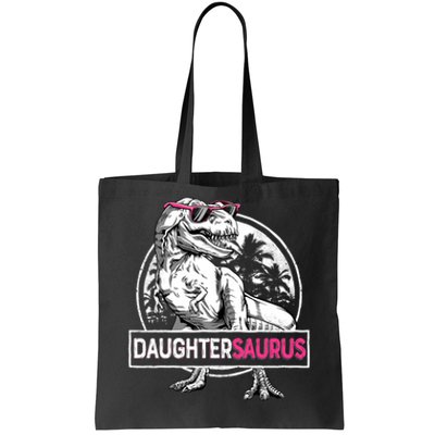 Daughtersaurus T Rex Dinosaur Funny Daughter Saurus Family Tote Bag