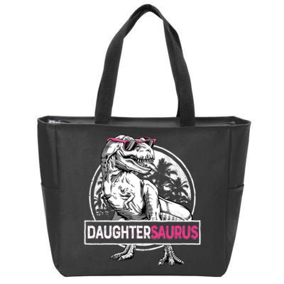 Daughtersaurus T Rex Dinosaur Funny Daughter Saurus Family Zip Tote Bag