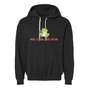 Debi Tirar Retro Mas Fotos Album Frog Lover Design Garment-Dyed Fleece Hoodie