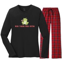 Debi Tirar Retro Mas Fotos Album Frog Lover Design Women's Long Sleeve Flannel Pajama Set 