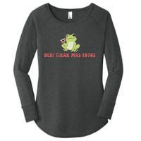 Debi Tirar Retro Mas Fotos Album Frog Lover Design Women's Perfect Tri Tunic Long Sleeve Shirt