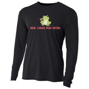 Debi Tirar Retro Mas Fotos Album Frog Lover Design Cooling Performance Long Sleeve Crew