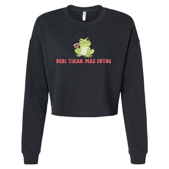 Debi Tirar Retro Mas Fotos Album Frog Lover Design Cropped Pullover Crew