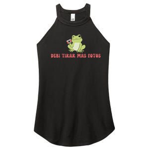 Debi Tirar Retro Mas Fotos Album Frog Lover Design Women's Perfect Tri Rocker Tank