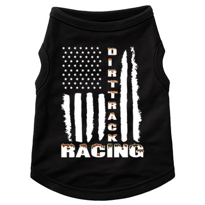 Dirt Track Racing American Flag Funny Mud Design Doggie Tank