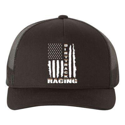 Dirt Track Racing American Flag Funny Mud Design Yupoong Adult 5-Panel Trucker Hat