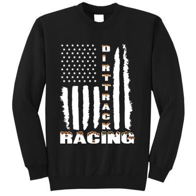 Dirt Track Racing American Flag Funny Mud Design Sweatshirt