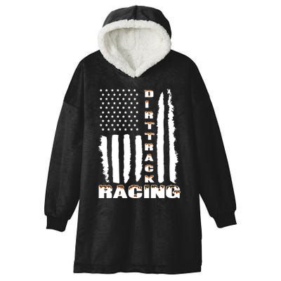 Dirt Track Racing American Flag Funny Mud Design Hooded Wearable Blanket