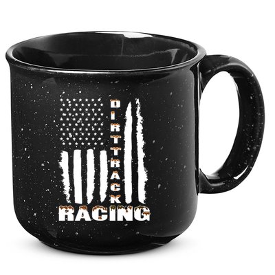 Dirt Track Racing American Flag Funny Mud Design 15oz Campfire Ceramic Mug