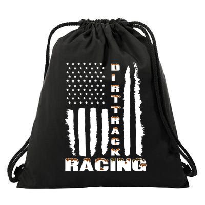 Dirt Track Racing American Flag Funny Mud Design Drawstring Bag