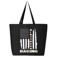 Dirt Track Racing American Flag Funny Mud Design 25L Jumbo Tote