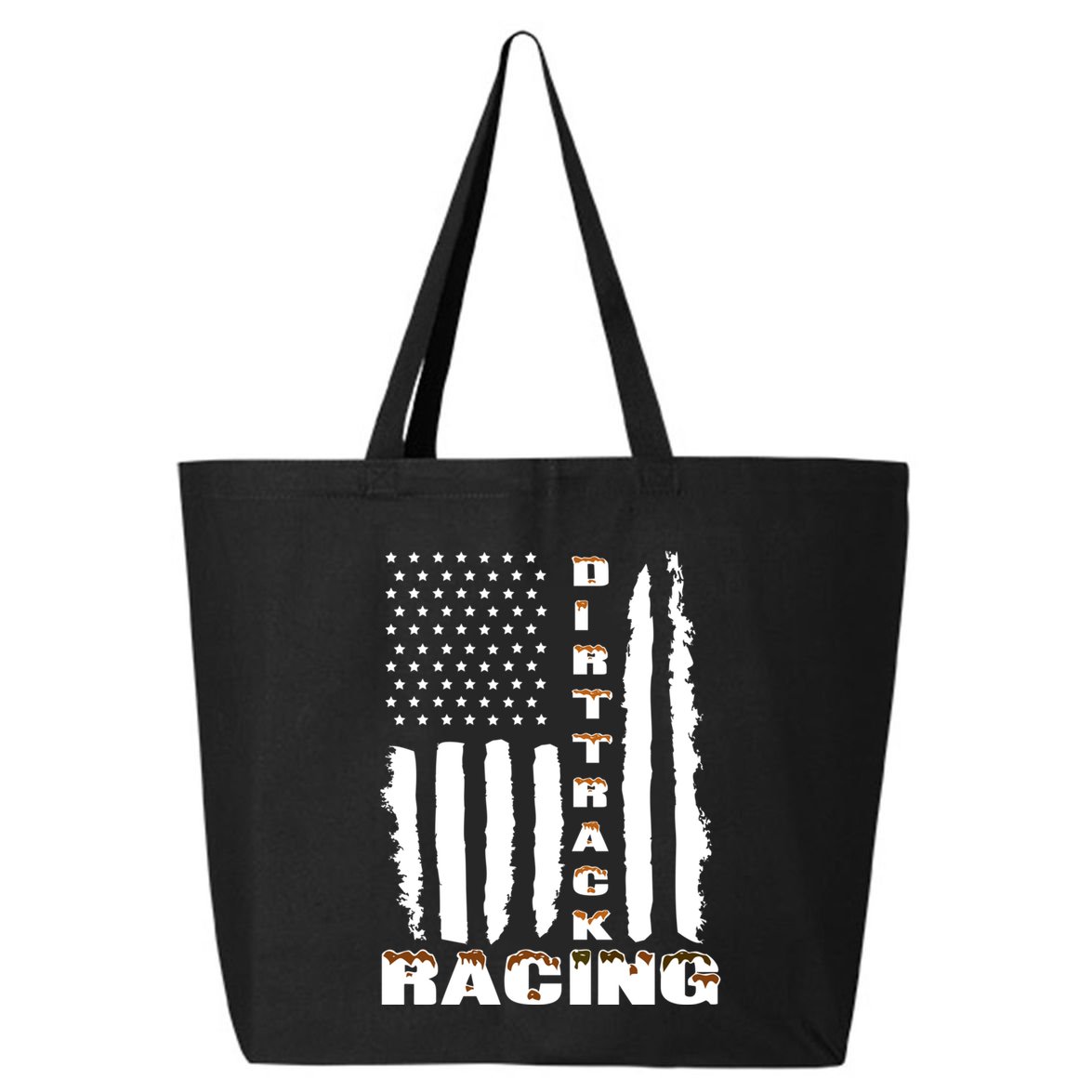 Dirt Track Racing American Flag Funny Mud Design 25L Jumbo Tote