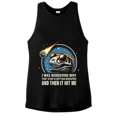 Dinosaur T Rex Novelty Funny Dinosaur Ladies PosiCharge Tri-Blend Wicking Tank